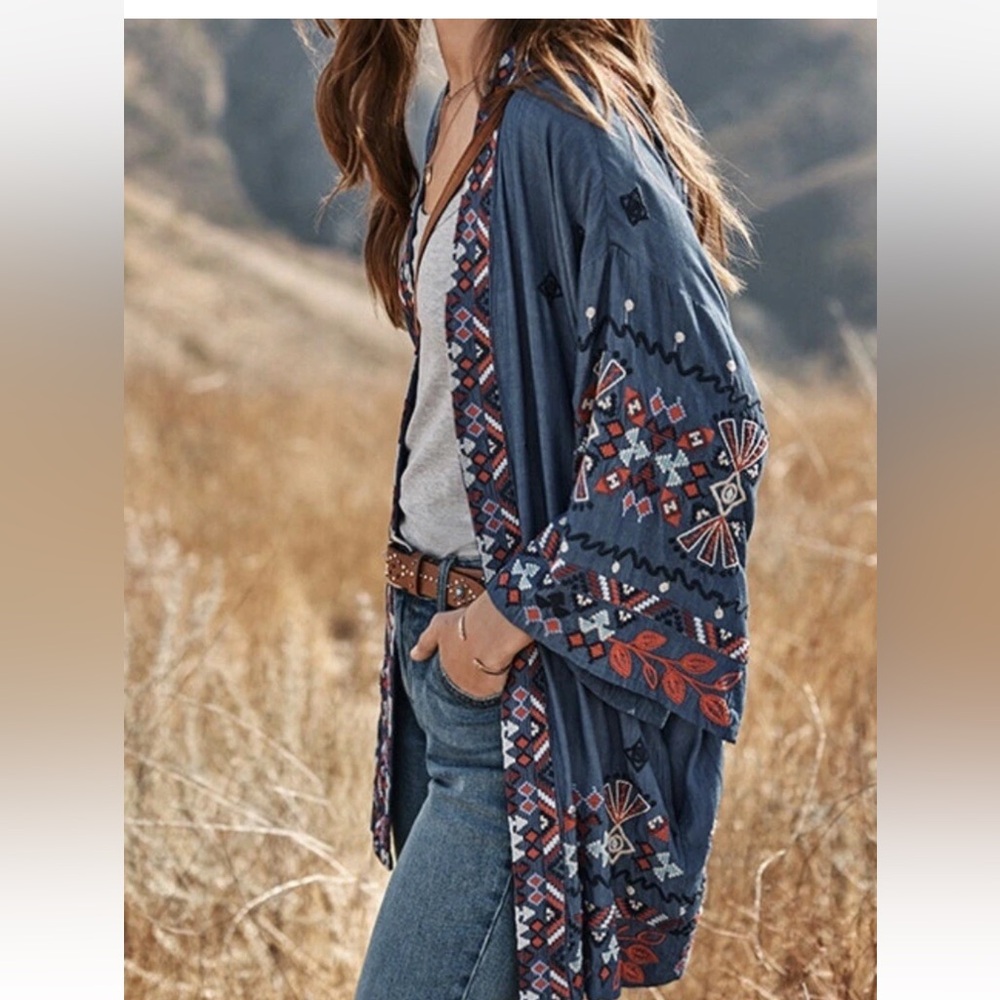 Johnny Was Mareen Chambray Kimono: XL - Picture 2 of 8